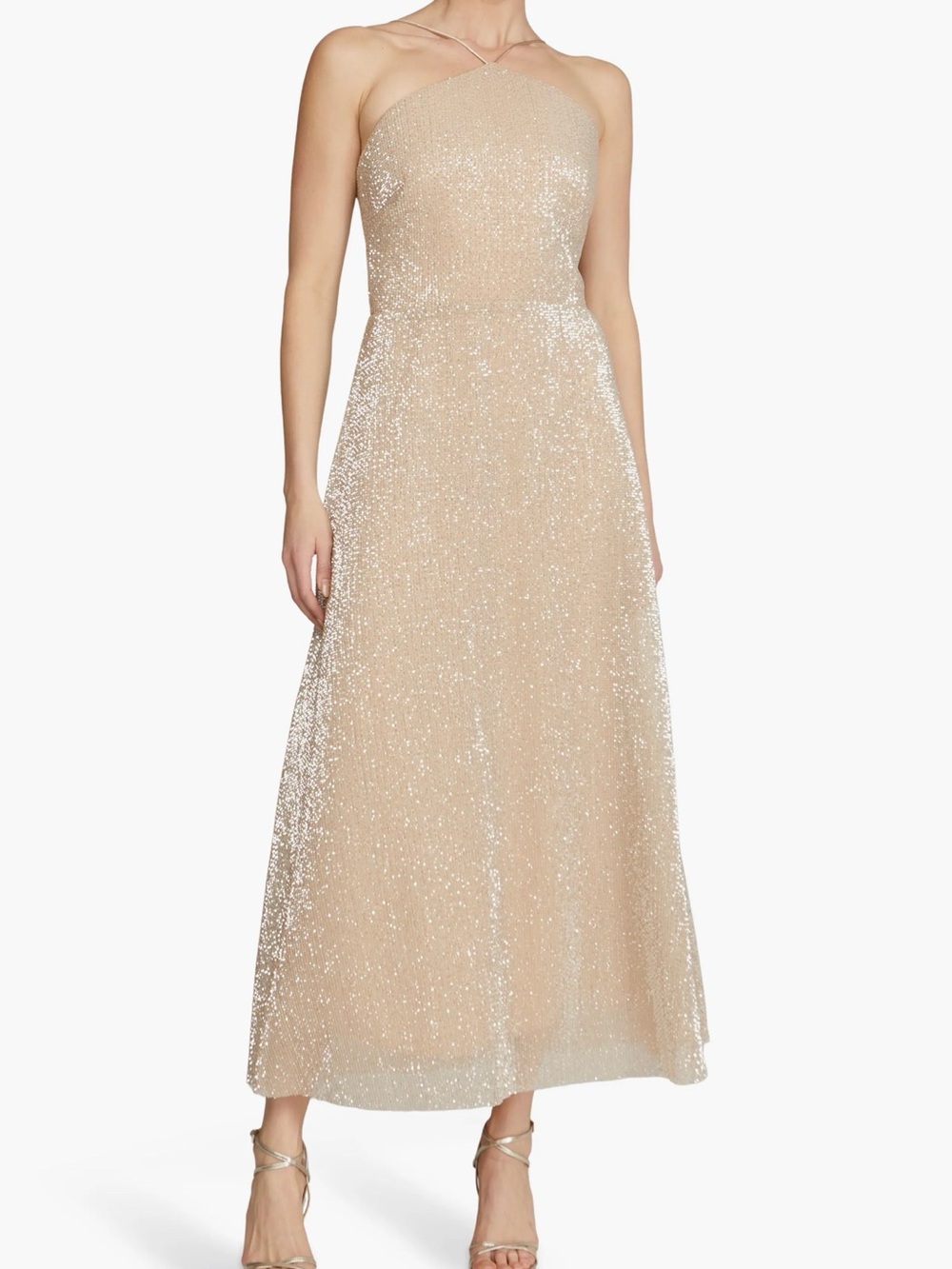 Halston Denise Sequin Sleeveless Gown sz 14 - Picture 1 of 3